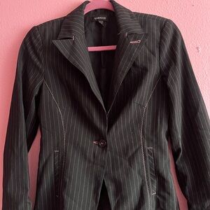 Bebe Black Pinstripe Women's Blazer
